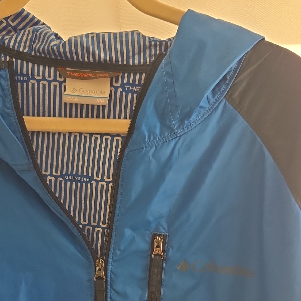 Columbia Blue and Black Hooded Jacket